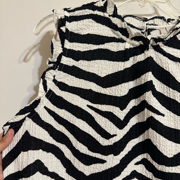 LOFT Black and White Zebra Print Tank Top - Picture 2 of 6